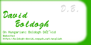 david boldogh business card